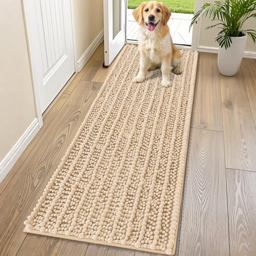 Dog Door Mat for Muddy Paws 70x24 (Layered-Beige / 70"X24")