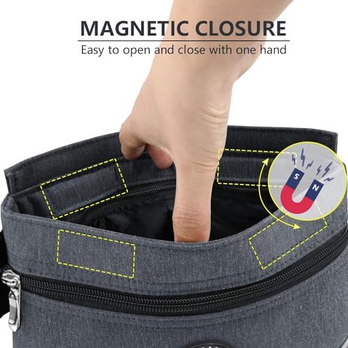 Dog Treat Pouch with Magnetic Closure (L / Black)