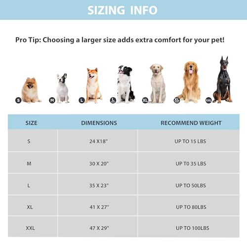 Dog Cooling Mat for Large Dogs (Blue / 35"L x 23"W x 0.8"H)