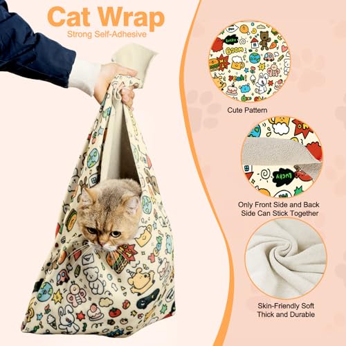 27.6" Cat Grooming Wrap Cat Wrap for Cutting Nails L (L-27.6inch (within 15lbs) / #B1)