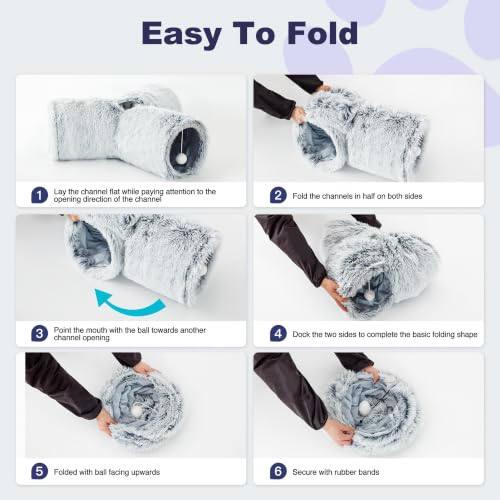 Plush Cat Tunnel (Light Grey / Small)