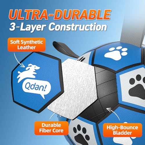 Extra Large Dog Toy Soccer Ball (Blue Gray / Extra Large Size 5 (9 Inch))