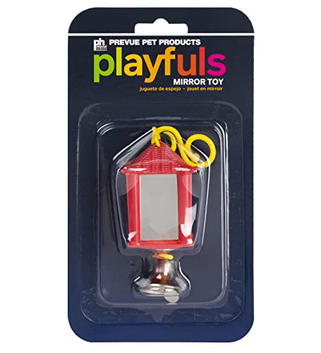 Prevue Hendryx Sound & Movement Birdie Basics Lantern Mirror Bird Toy 60420 (5 x 1.5")