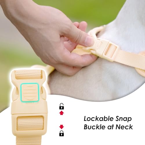 No Pull Dog Harness for Large Sized Dogs Puppy Vest No Choke (Light Yellow / L(Neck:20.9-31.5", Chest:24.8-37.4"))