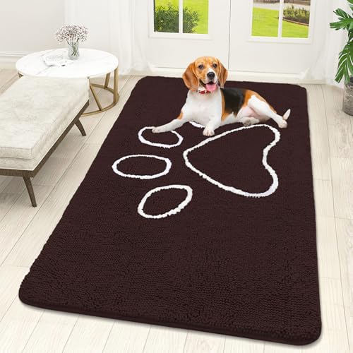 Dog Door Mat for Muddy Paws 59x32 (Brown / 59" X 32")