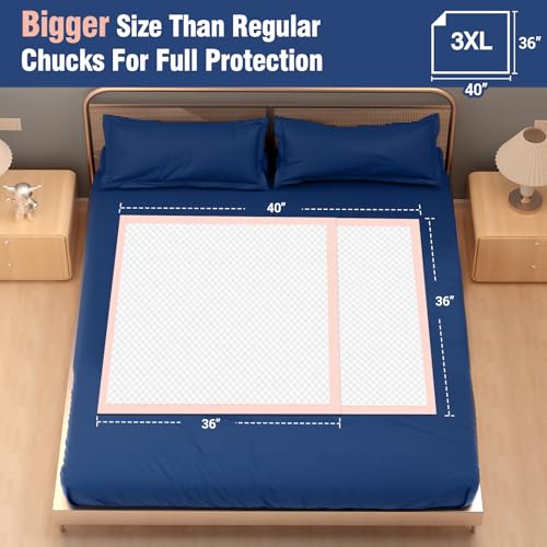 100 Count Extra Large Bed Pads Disposable Adult 40" x 36" (40"x36" -100 Pcs)