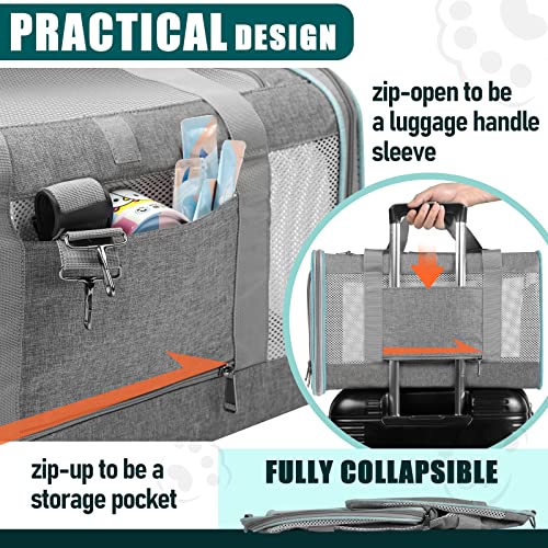 Large Cat Carrier Soft (Grey / 18.1"L x 11.8"W x 11.8"H)