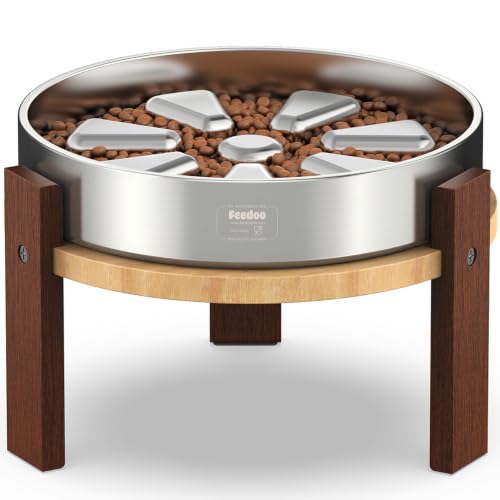 Elevated Dog Bowl Stand (8" Height 4-Cup Slow Feeder)