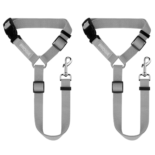 2 Pack Dog Seat Belt for Car (Grey)