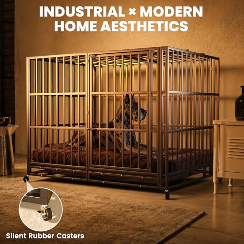 60 Inch Heavy Duty Dog Crate (Black / XX-Large)