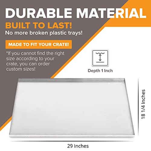 Metal Dog Crate & Kennel Replacement Pan (Stainless Steel / 29.0 x 18.2)