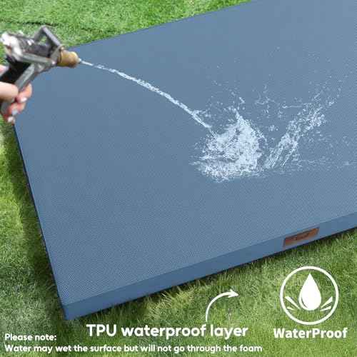Orthopedic Waterproof Dog Bed for Small Dogs and Cats (Blue / 29.0"L x 18.0"W x 3.0"Th)