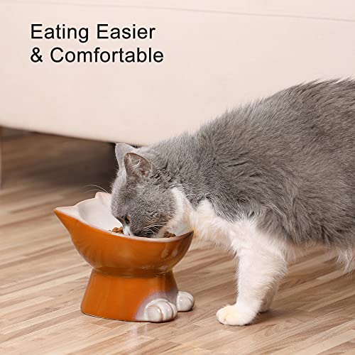 Elevated Cat Bowls (6.8 OZ / Brown)