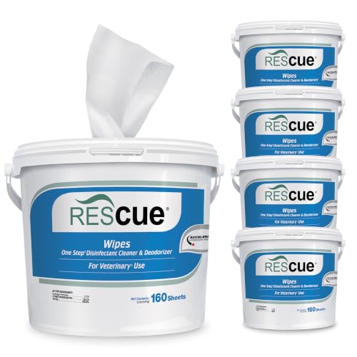 One Step Disinfectant Cleaner & Deodorizer Wipes for Vet Use (Bucket (4 Pack) XL Wipes)