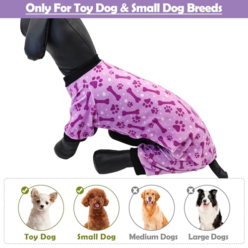 4 Pack Paw Fleece Dog Pajamas Warm for Medium Dogs (Medium)