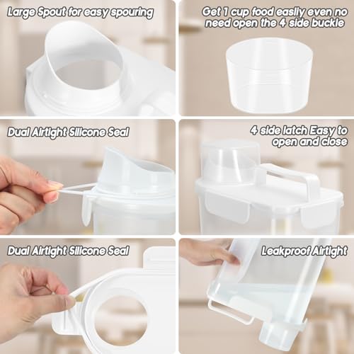 5 7LBS Plastic Dog Cat Storage Container PBA (White / 5L-1pack)