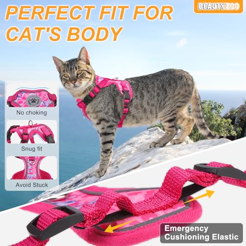 Cat Harness and Leash (Rose / Small (Chest: 13 - 16"))