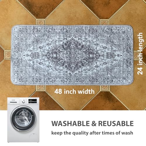 Washable Pee Pads for Dogs (24x48 Inch (Pack of 2) / Gray/Geo)