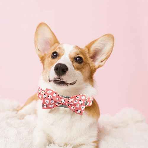 Pink Heart Print Dog Collar (Cute Dog / X-Small (Pack of 1))
