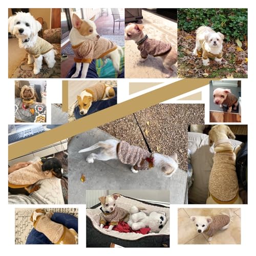 Dog Sweaters for Small Dogs (Khaki / Large)
