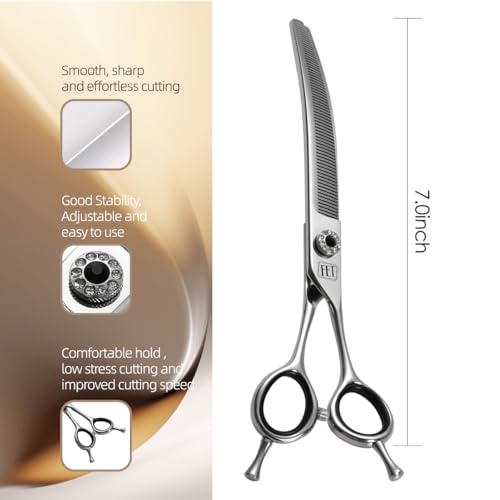 7.0" Professional Dog Curved Thinning Shears for Grooming (Curved Thinning / 7.0 inch)