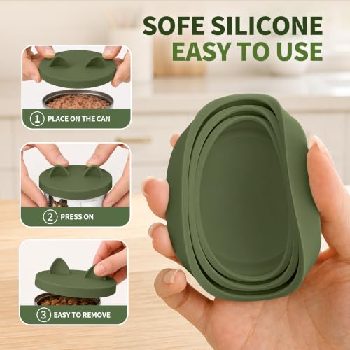 3-in-1 Dog Food Can Lids, Cat Food Can Covers, 2pcs, Camo Green (Camo Green)