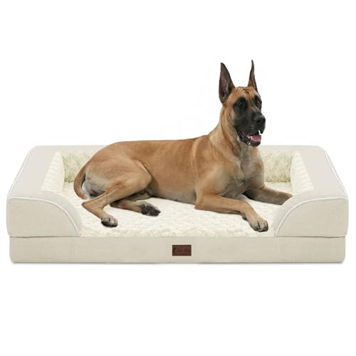 Waterproof Orthopedic Dog Bed for Extra Large Dogs (Beige / 53.0"L x 42.0"W x 8.5"Th)