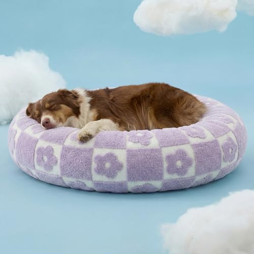 Shown on TV Jacquard Donut Dog Beds Large (36.0"L x 36.0"W x 8.0"Th / Flower Checks)