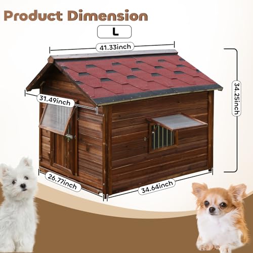 Dog House Outdoor&Indoor Weatherproof (As Picture / L-34.64''(D)*26.77''(W)*34.25''(H))