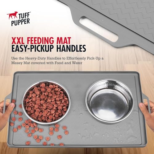 18x12 Small Dog Feeding Mat for Food and Water (Gray / Small - 18" x 12")
