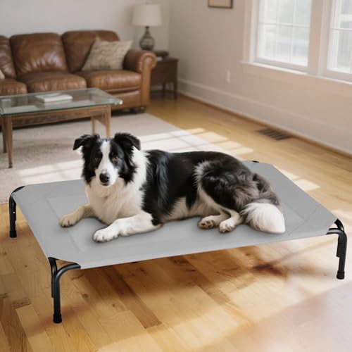 Elevated Dog Bed for Outdoor (Grey / 47"L x 29"W x 8"Th)