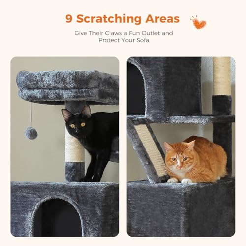 70.8" Tall Cat Tree for Large Cats (70.8" Tall Cat Tree / Dark Gray)