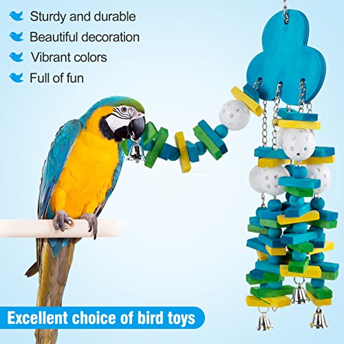 Large Bird Parrot Toys for Cockatoos African Grey Macaws Amazon Parrots (Blue)