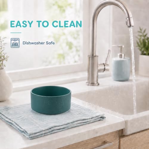 Ceramic Dog Bowls (Matte Dark Green)