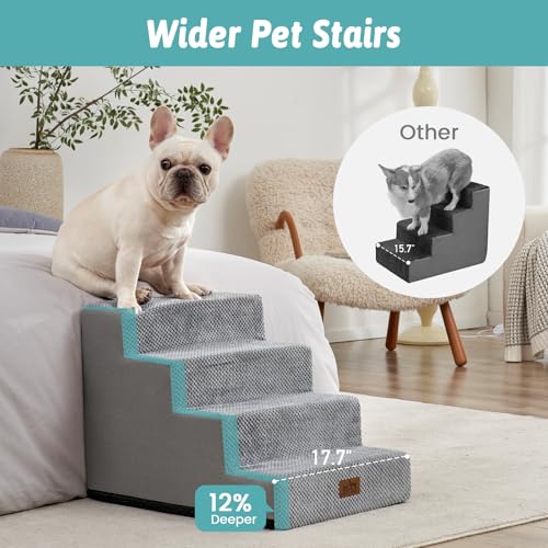 Dog Stairs for Small Dogs (Grey / 17.7x23.6x17.7 inch)