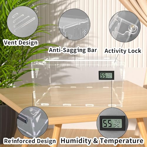 Acrylic Reptile Breeding Box Terrarium Cage Tank (Reptile-Tank-M (No Tray))