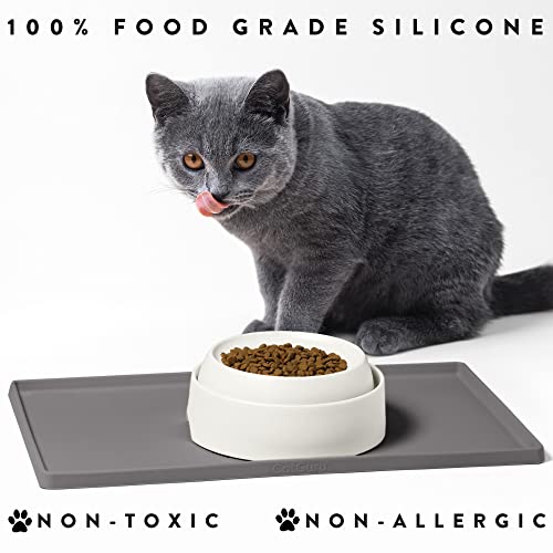 Premium Cat Food Mat (24"L x 14"W / Carbon)