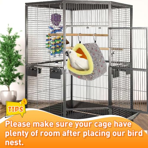 Large Winter Warm Bird Nest House with Support Board for Cage (Large)