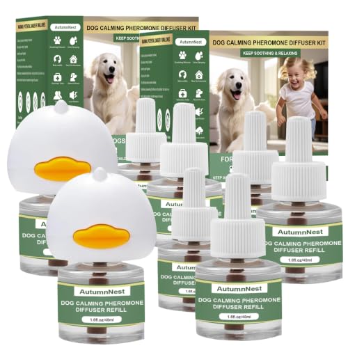 8-in-1 Dog Calming Diffuser Kit, 2 Plug-Ins & 6 Refills, 180-Day Supply (8 packs - Duck Diffuser)