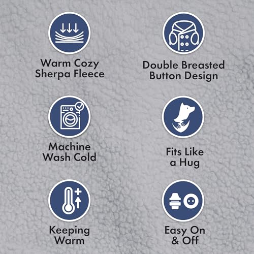 Sherpa Fleece Dog Jacket (Grey / 3XL)