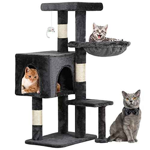 37" Cat Tree Tower (37in / Light Gray)