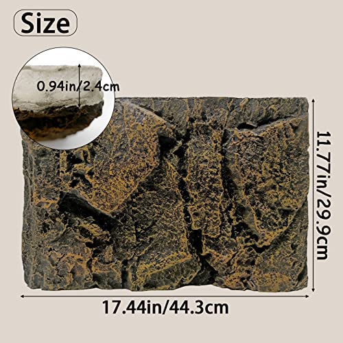 Rock Terrarium Background 3D Reptile Tank Background Board Amphibian Stereo Backdrop Wall Snake Habitat Decor for Lizard Bearded Dragon Gecko Spider Chameleon Turtle Fish (Yellow Stone)