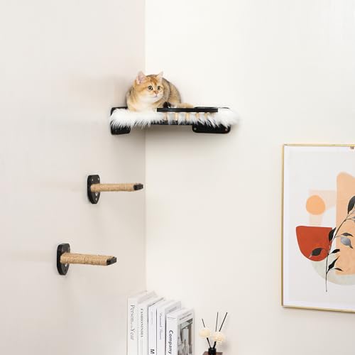 3 Pcs Cat Steps and Perches for Wall (Black)