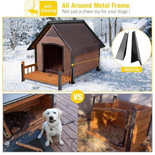 Heated Dog House Outdoor with Insulated Liner