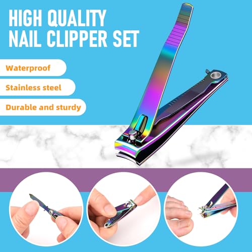 2 Pcs Rainbow Nail Clippers Set (Rainbow)