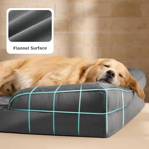 Orthopedic XLPlus Dog Bed Extra Large Washable Original Design (Dark Grey / 48"l X 35"w X 8"th)