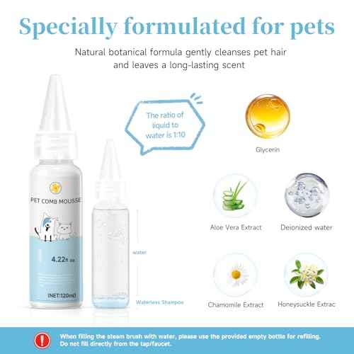 Pet Steam Brush for Dog & Cat (7.8"-400ML)
