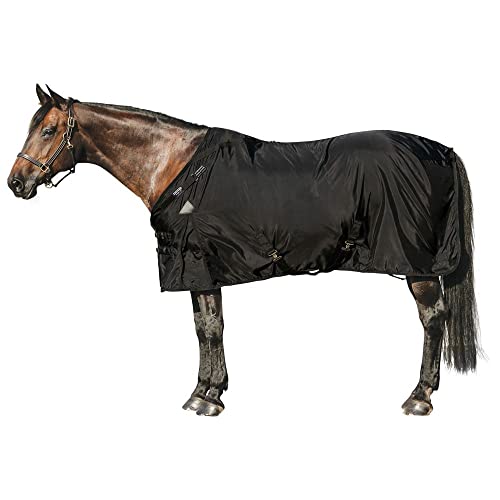 Dura Nylon Horse Stable Sheet (Horse Size 86 / Cutback | Open Front | Legstrap / Black)