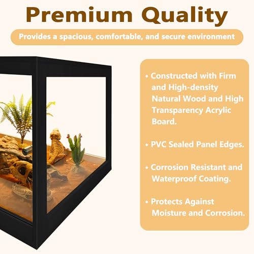 Bearded Dragon Tank 81 Gallon (Black / 81 Gallons)