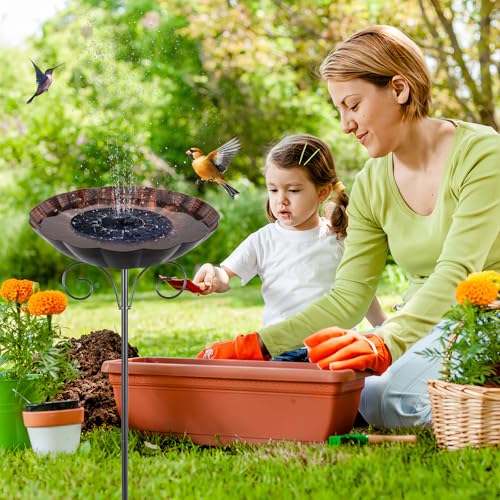 Metal Bird Baths for Outdoors (Brown)